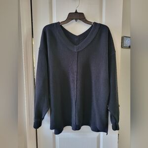 Aerie Navy Blue V-Neck Sweatshirt